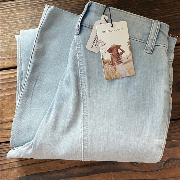 Sincerely Jules Light Blue High Rise Flare Jeans - Picture 1 of 8
